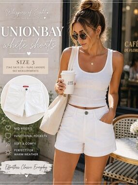 Unionbay White Shorts Size 3 Mid Rise Clean Girl Summer Casual